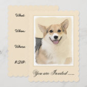 Pembroke Welsh Corgi Painting - Original Dog Art Kaart (Voorkant / Achterkant)