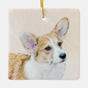 Pembroke Welsh Corgi Painting - Original Dog Art Keramisch Ornament