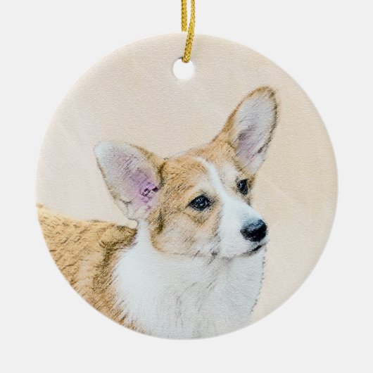 Pembroke Welsh Corgi Painting - Original Dog Art Keramisch Ornament (Voorkant)