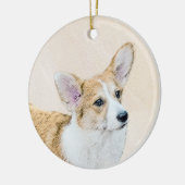 Pembroke Welsh Corgi Painting - Original Dog Art Keramisch Ornament (Links)