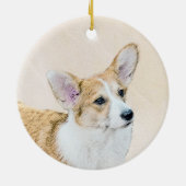 Pembroke Welsh Corgi Painting - Original Dog Art Keramisch Ornament (Achterkant)