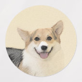 Pembroke Welsh Corgi Painting - Original Dog Art Labels (Design 2)