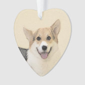 Pembroke Welsh Corgi Painting - Original Dog Art Ornament (voorkant)