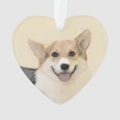 Pembroke Welsh Corgi Painting - Original Dog Art Ornament (achterkant)