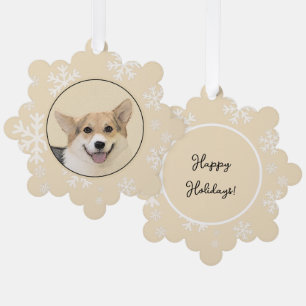 Pembroke Welsh Corgi Painting - Original Dog Art Ornament Kaart