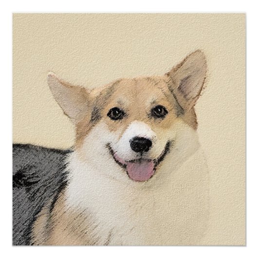 Pembroke Welsh Corgi Painting - Original Dog Art Perfect Poster (Voorkant)