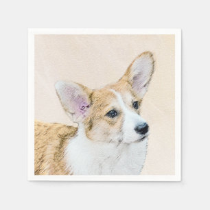 Pembroke Welsh Corgi Painting - Original Dog Art Servetten