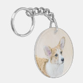 Pembroke Welsh Corgi Painting - Original Dog Art Sleutelhanger (Voorkant Links)