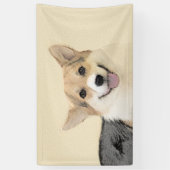 Pembroke Welsh Corgi Painting - Original Dog Art Spandoek (Verticaal)