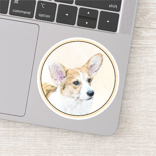 Pembroke Welsh Corgi Painting - Original Dog Art Sticker (Detail)
