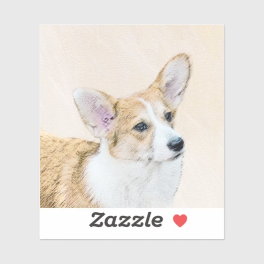 Pembroke Welsh Corgi Painting - Original Dog Art Sticker (Vel)