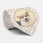 Pembroke Welsh Corgi Painting - Original Dog Art Stropdas (Opgerold)