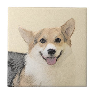 Pembroke Welsh Corgi Painting - Original Dog Art Tegeltje