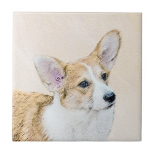 Pembroke Welsh Corgi Painting - Original Dog Art Tegeltje