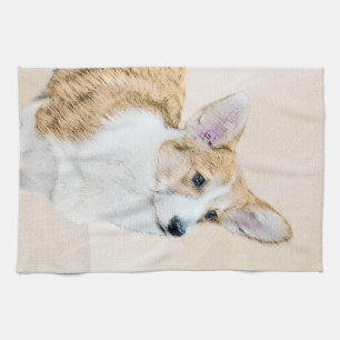 Pembroke Welsh Corgi Painting - Original Dog Art Theedoek