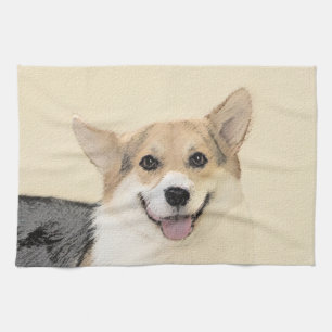 Pembroke Welsh Corgi Painting - Original Dog Art Theedoek