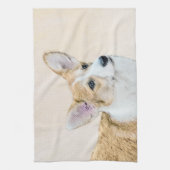 Pembroke Welsh Corgi Painting - Original Dog Art Theedoek (Verticaal)