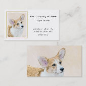 Pembroke Welsh Corgi Painting - Original Dog Art Visitekaartje (Voorkant / Achterkant)
