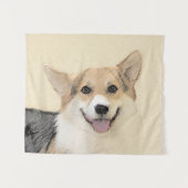 Pembroke Welsh Corgi Painting - Original Dog Art Wandkleed (Voorkant (horizontaal))