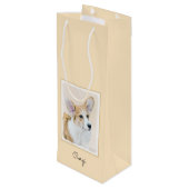 Pembroke Welsh Corgi Painting - Original Dog Art Wijn Cadeautas (Achterkant Gekanteld)