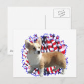 Pembroke Welsh Corgi Patriot Briefkaart (Voorkant / Achterkant)