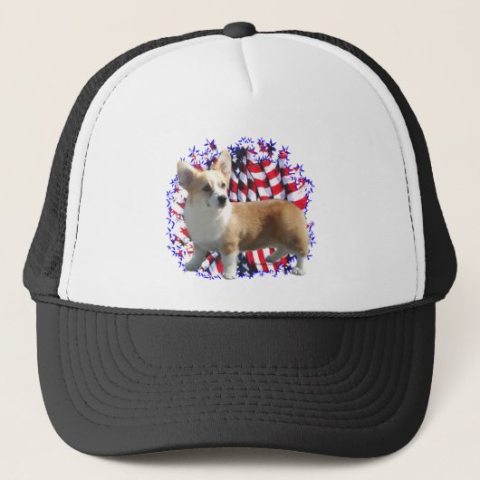 Pembroke Welsh Corgi Patriot Trucker Pet (Voorkant)