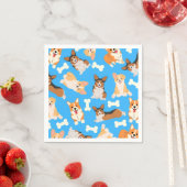 Pembroke Welsh Corgi Pattern Blue Servet (Insitu)