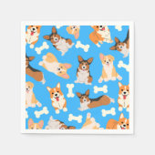 Pembroke Welsh Corgi Pattern Blue Servet (Voorkant)