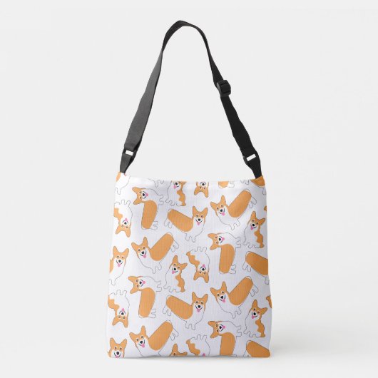Pembroke Welsh Corgi Pattern Crossbody Tas (Achterkant)