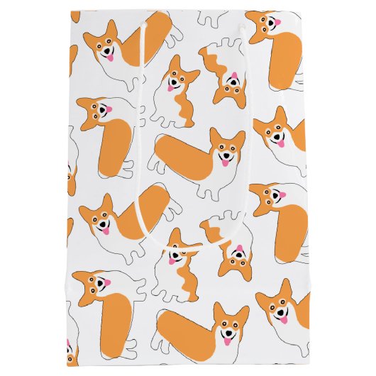 Pembroke Welsh Corgi Pattern Medium Cadeauzakje (Achterkant)