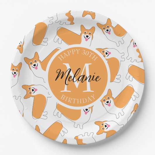 Pembroke Welsh Corgi Pattern Papieren Bordje (Voorkant)