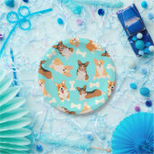 Pembroke Welsh Corgi Pattern Papieren Bordje (Feest)