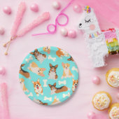 Pembroke Welsh Corgi Pattern Papieren Bordje (Feest)