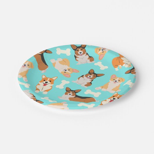 Pembroke Welsh Corgi Pattern Papieren Bordje (Gekanteld)