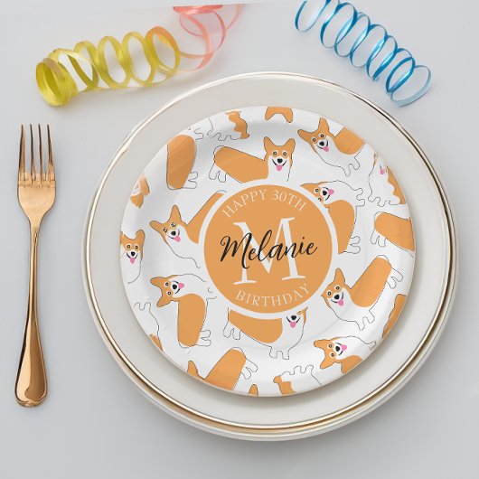 Pembroke Welsh Corgi Pattern Papieren Bordje