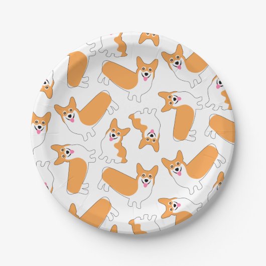 Pembroke Welsh Corgi Pattern Papieren Bordje (Voorkant)