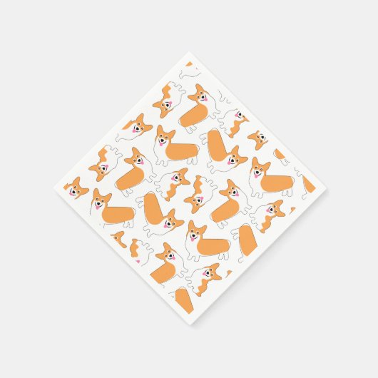 Pembroke Welsh Corgi Pattern Servet (Hoek)