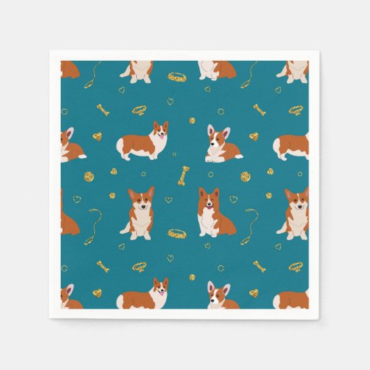 Pembroke Welsh Corgi Pattern Servet (Voorkant)