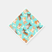 Pembroke Welsh Corgi Pattern Servet (Hoek)