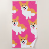 Pembroke Welsh Corgi Pattern Strandlaken (Voorkant)