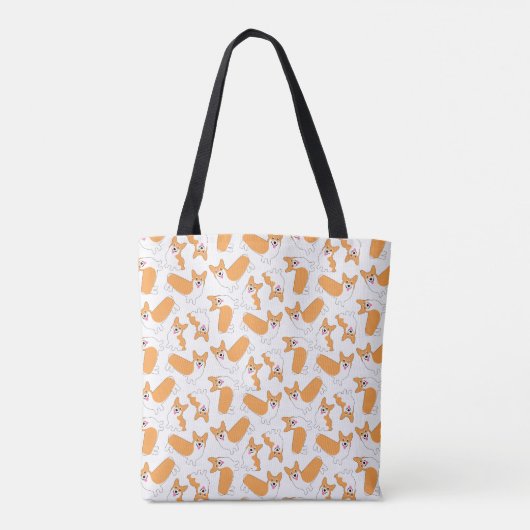 Pembroke Welsh Corgi Pattern Tote Bag (Achterkant)