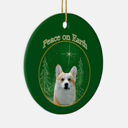 Pembroke Welsh Corgi Peace Keramisch Ornament (Rechts)