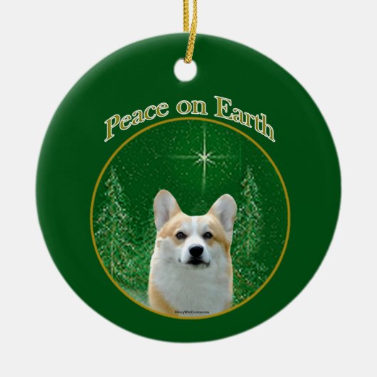 Pembroke Welsh Corgi Peace Keramisch Ornament (Voorkant)