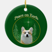 Pembroke Welsh Corgi Peace Keramisch Ornament (Achterkant)