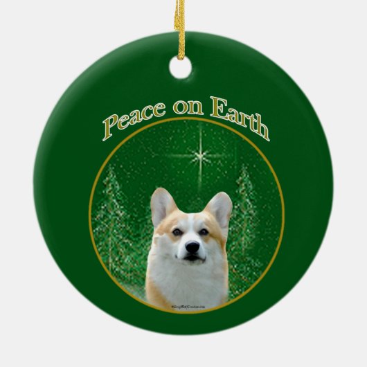 Pembroke Welsh Corgi Peace Keramisch Ornament (Achterkant)