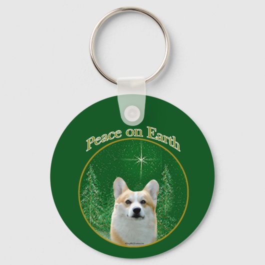 Pembroke Welsh Corgi Peace Sleutelhanger (Voorkant)
