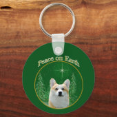 Pembroke Welsh Corgi Peace Sleutelhanger (Achterkant)