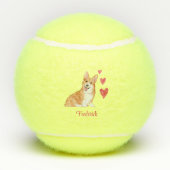 Pembroke Welsh Corgi Personalized Dog Tennisballen (Achterkant)
