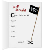 Pembroke Welsh Corgi Pirate Invitation (Binnen (Rechts))