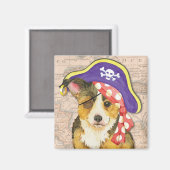 Pembroke Welsh Corgi Pirate Magneet (Voorkant / Achterkant)